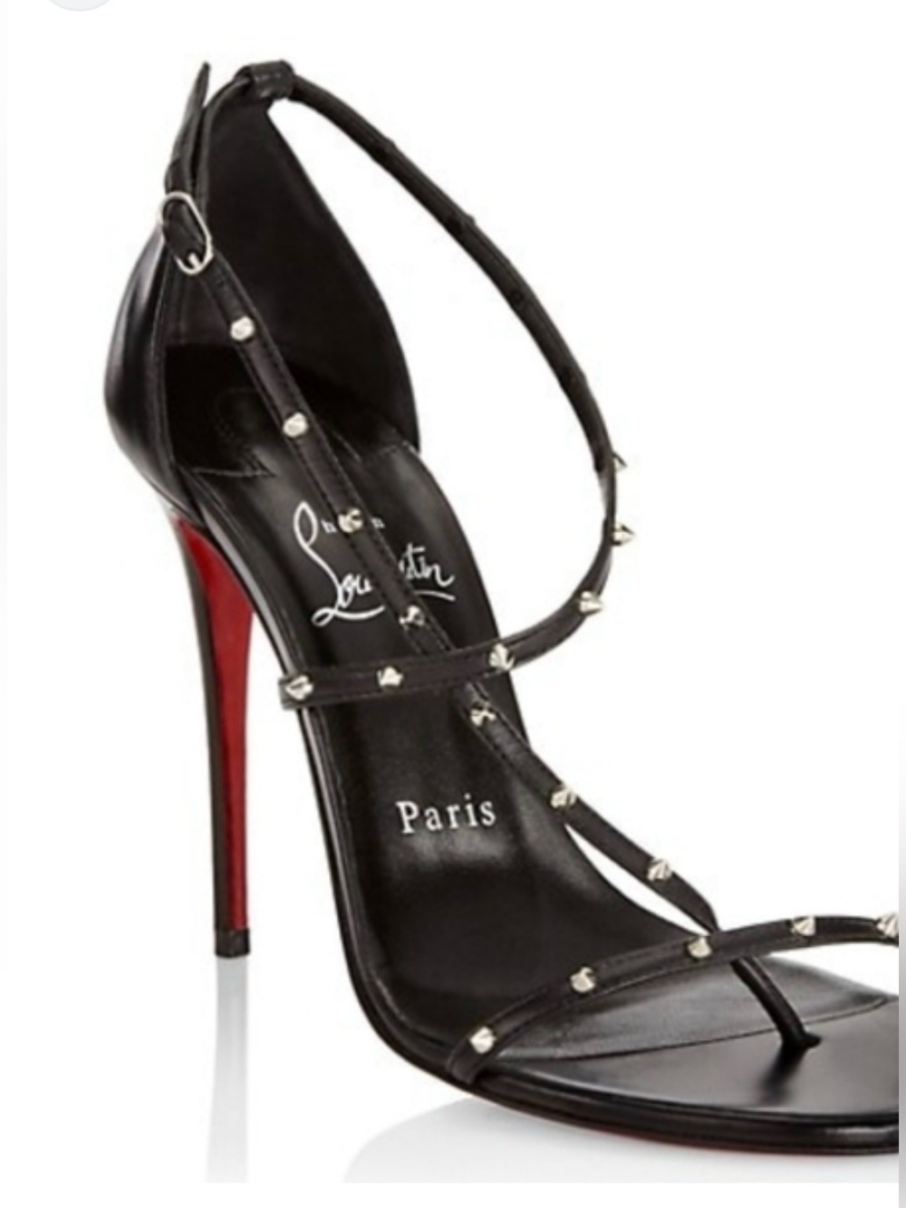 Christian Louboutin Black Leather Studded statement making Heels